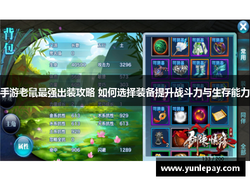 手游老鼠最强出装攻略 如何选择装备提升战斗力与生存能力